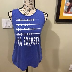 Inspirational phrases on violent workout tank